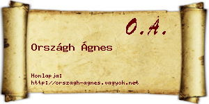Országh Ágnes névjegykártya