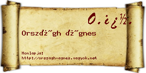 Országh Ágnes névjegykártya