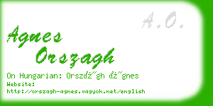 agnes orszagh business card